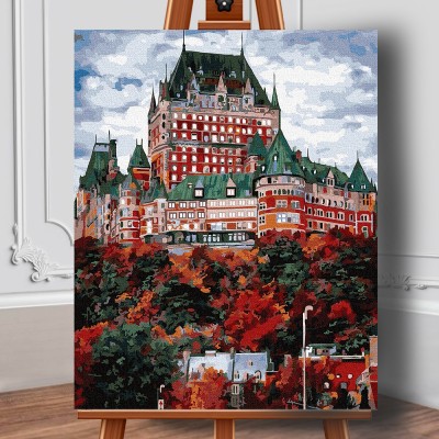 Set pictura pe numere (panza) Frontenac Castel din Canada 50x40 cm