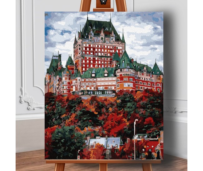 Set pictura pe numere (panza) Frontenac Castel din Canada 50x40 cm