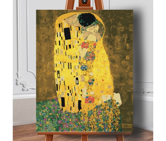 Set pictura pe numere (panza) Sarutul - Gustav Klimt 50x40 cm