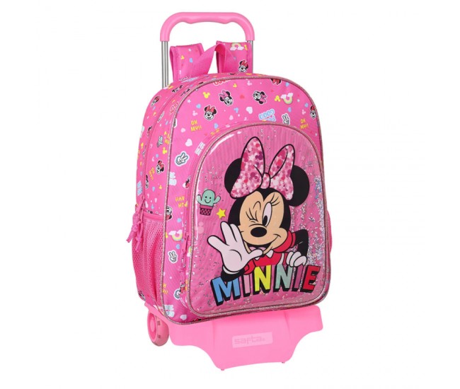 Troler cu ghiozdan scoala 38 cm Minnie Mouse