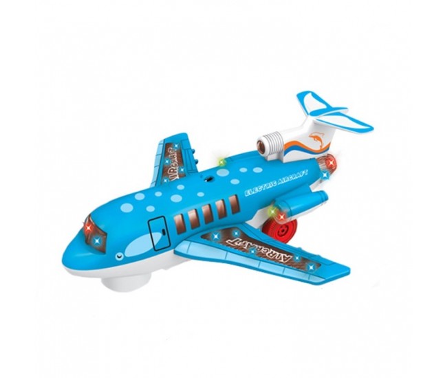 Avion de jucarie cu sunete si lumini 24 cm