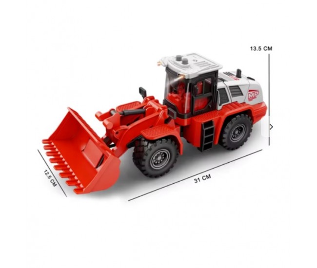 Buldozer de jucarie cu sunete si lumini 31 cm rosu