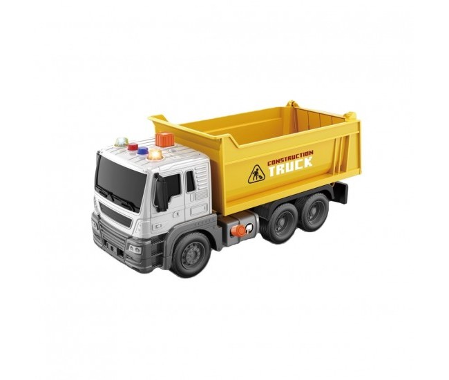 Camion basculanta cu sunete si lumini 24 cm galben