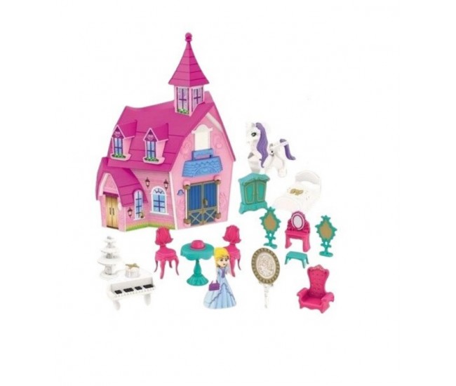 Castel muzical cu lumini si accesorii Funny Dream Castle roz