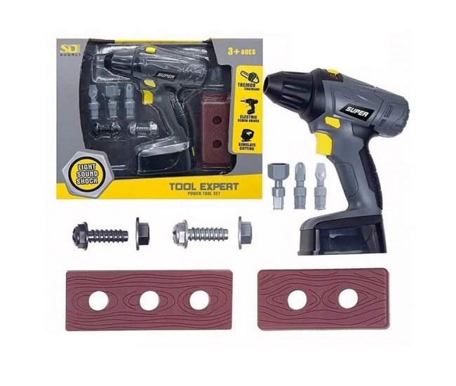 Set de joaca bormasina electrica Tool Expert cu accesorii