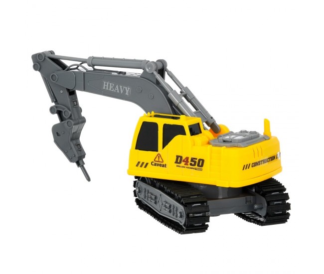 Jucarie excavator cu sunete si lumini 25 cm galben