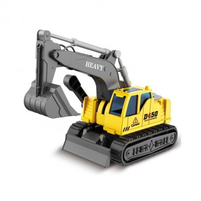 Jucarie excavator cu sunete si lumini 25 cm galben