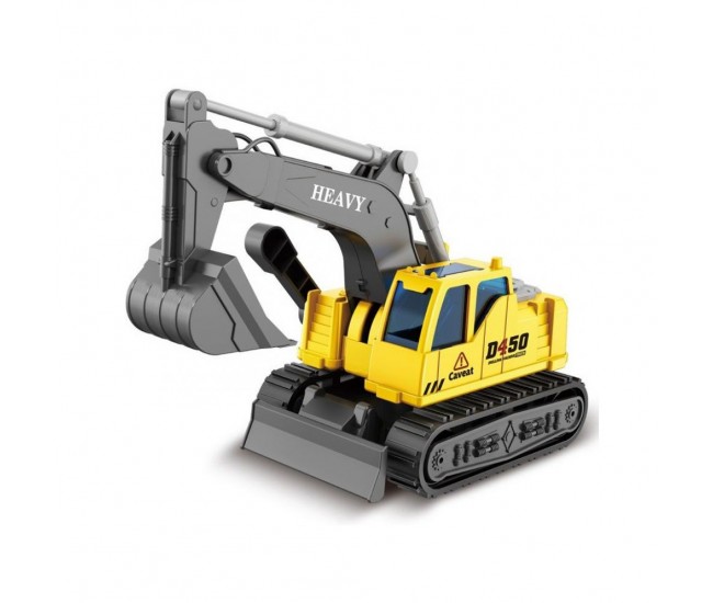 Jucarie excavator cu sunete si lumini 25 cm galben