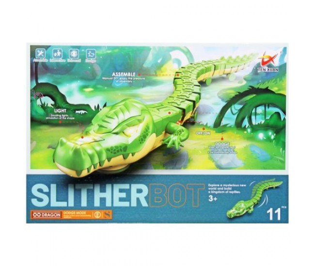 Jucarie interactiva crocodil electric cu lumini Slither Bot