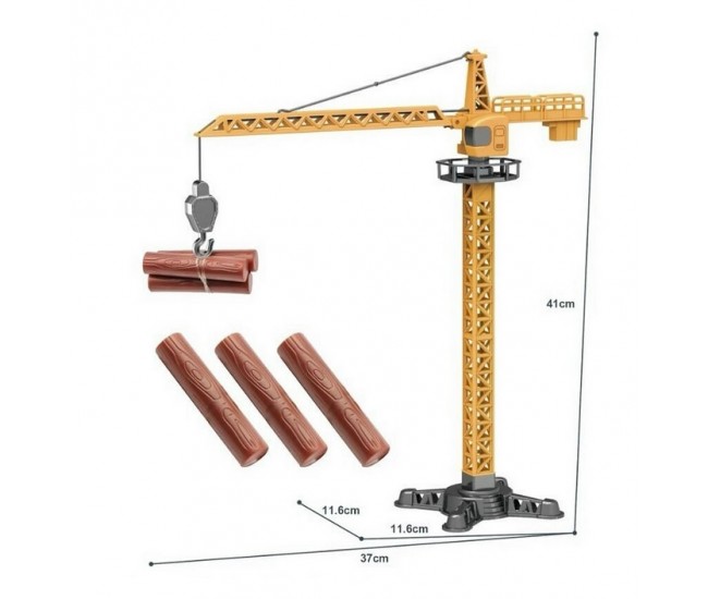 Jucarie macara metalica cu busteni 41 cm