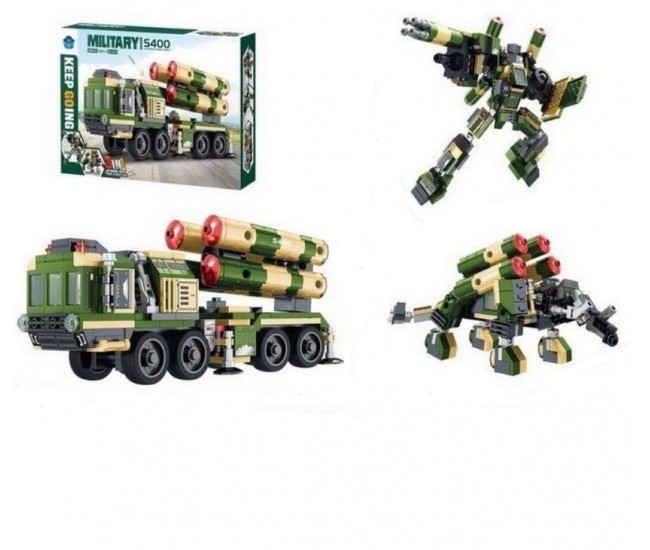 Set constructie 3 in 1 camion militar cu rachete 426 piese