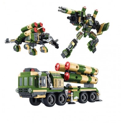 Set constructie 3 in 1 camion militar cu rachete 426 piese