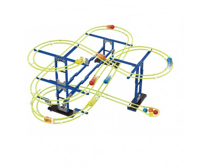 Set constructie circuit cu bile Space Rail 262 piese