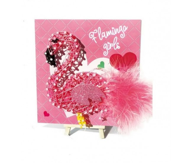 Set creativ tablou cu ata Flamingo