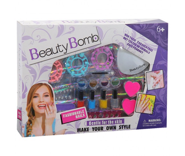 Set manichiura pentru fetite cu uscator unghii Beauty Bomb