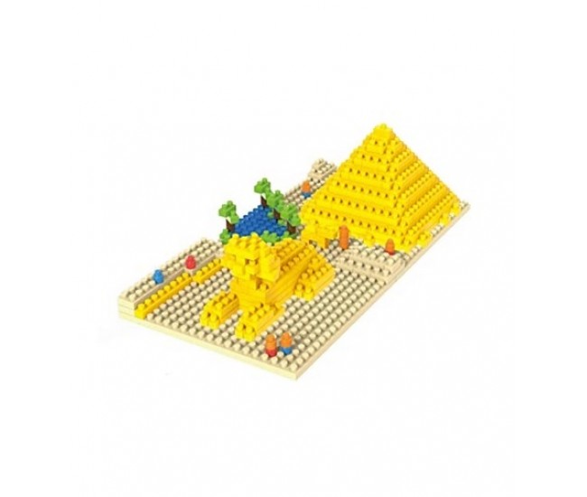 Set micro cuburi constructie Wise Hawk - Piramida faraonilor, 242 piese