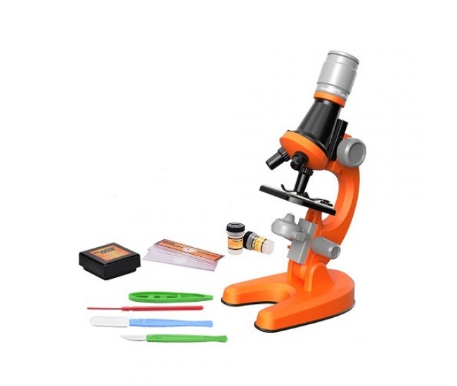 Set microscop pentru copii 100x -1200x - Portocaliu