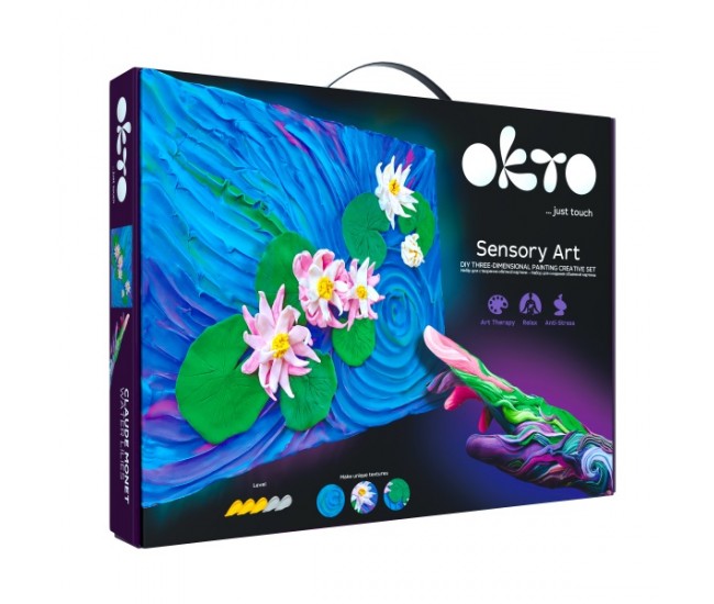 Set pictura 3d cu argila usoara, 30*40cm - water lilies