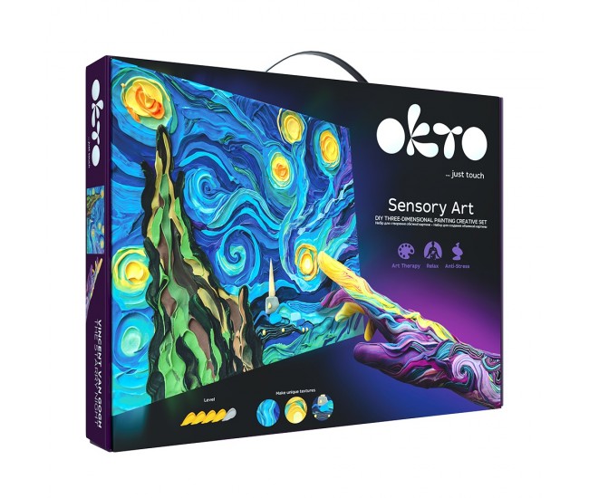 Set pictura 3d cu argila usoara, 30*40cm - starry night