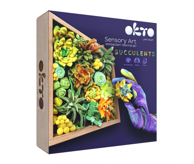 Set creatie wood & craft - succulents, 21*21cm - energy