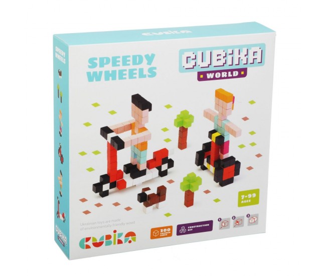 Joc din lemn, set de constructii, cubika, world speedy wheels