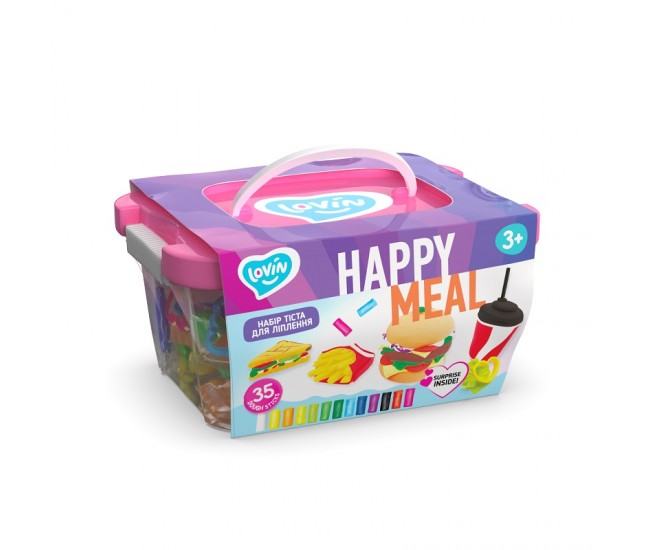 Set plastilina 100% eco, lovin'do, happy meal box