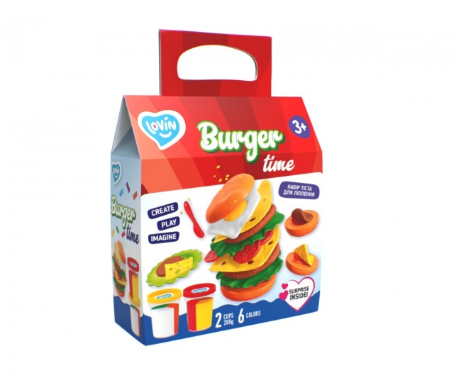 Set plastilina 100% eco, lovin'do, burger time