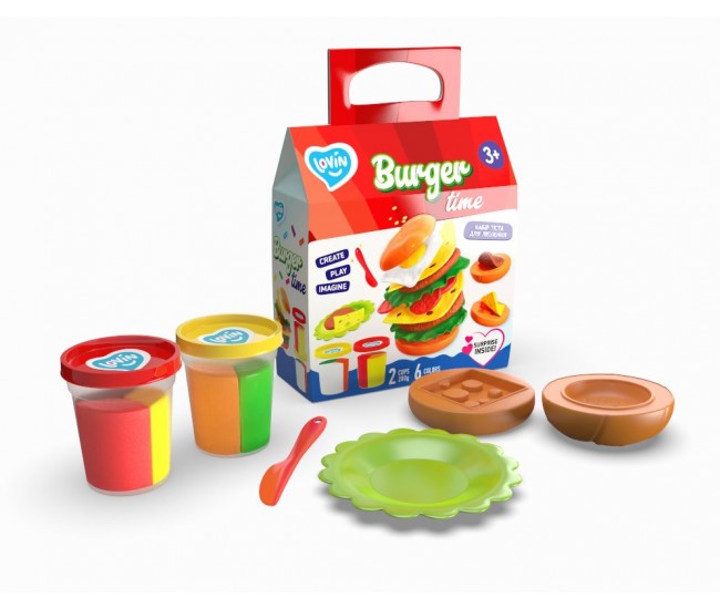 Set plastilina 100% eco, lovin'do, burger time