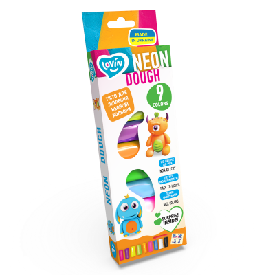 Set plastilina lovin 9pcs*15gr - neon