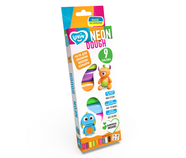 Set plastilina lovin 9pcs*15gr - neon