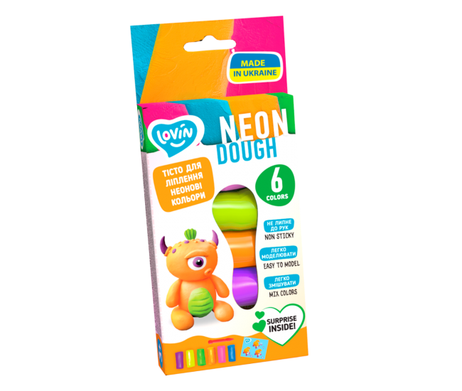 Set plastilina lovin 6pcs*15gr - neon