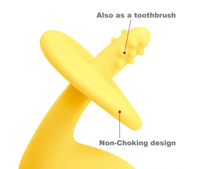 Inel gingival din silicon, mombella - elefant galben