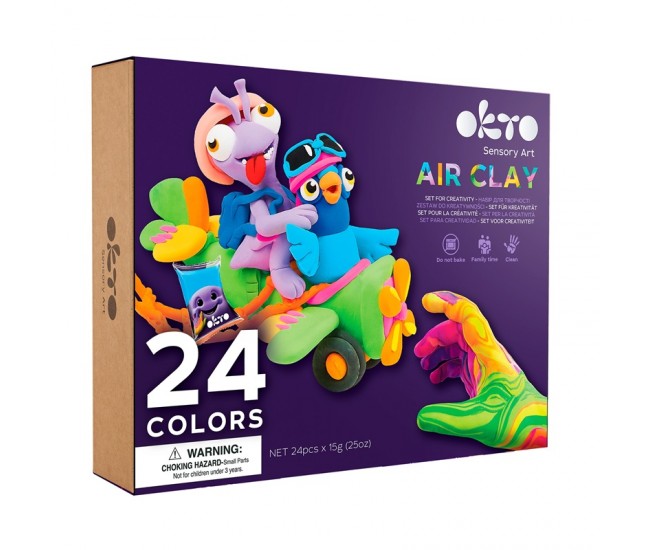 Set de creatie air clay, okto, 24 culori