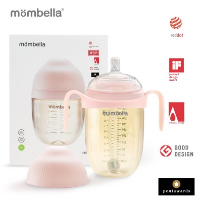 Biberon anticolici mombella breast-like, 300ml, tetina 360Ã‚Â° xl flux consistent, ppsu, old roze