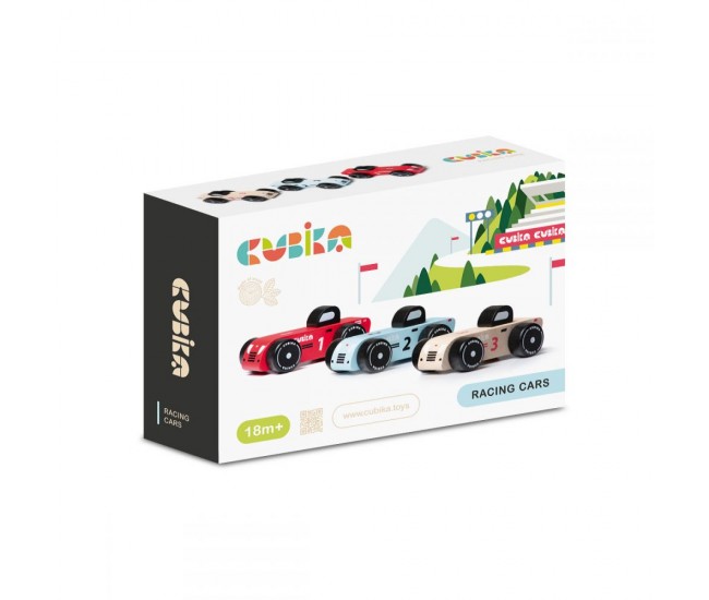 Jucarie din lemn, cubika, racing cars