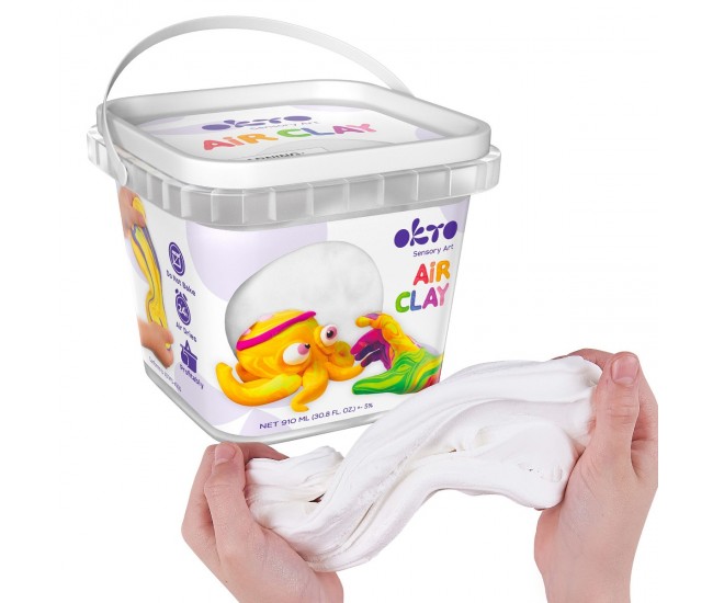 Air clay pentru modelaj, 200g, okto - alb