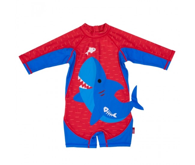 Costum de baie zoocchini, protectie upf50+, marime l, 24-36 luni - shark