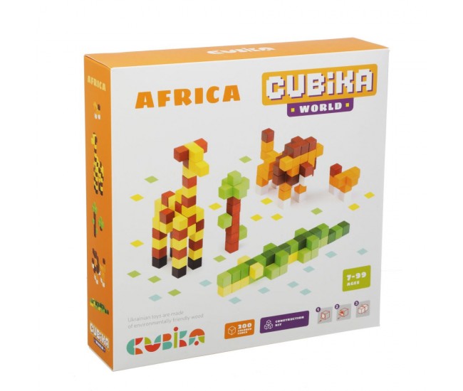 Joc din lemn, set de constructii, cubika, world africa