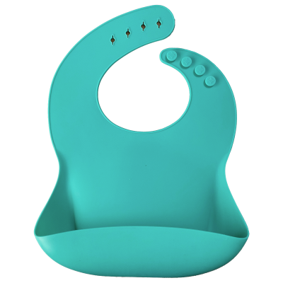 Baveta basic bib minikoioi, 100% premium silicone  – aqua green