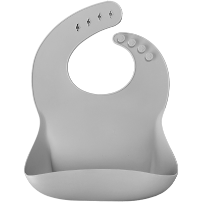 Baveta basic bib minikoioi, 100% premium silicone – powder grey