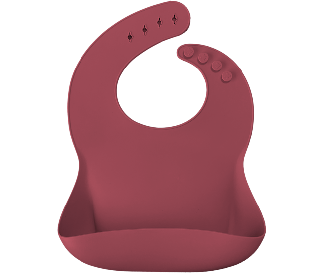 Baveta basic bib minikoioi, 100% premium silicone – velvet rose