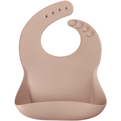 Baveta basic bib minikoioi, 100% premium silicone – bubble beige