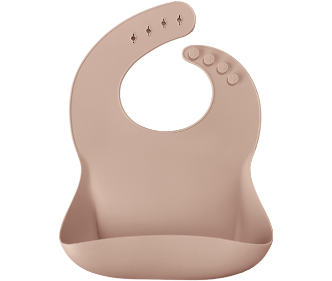 Baveta basic bib minikoioi, 100% premium silicone – bubble beige