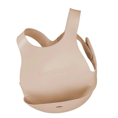 Baveta flexi bib minikoioi, 100% premium silicone – bubble beige