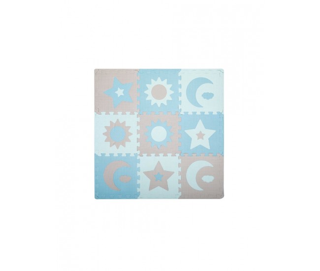 Covoras de joaca puzzle 93x93 cm momi, nebe - blue