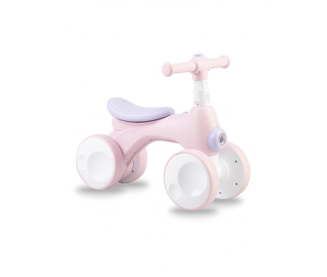 Bicicleta cu lumini, sunet si difuzor de balonase, momi tobis - pink