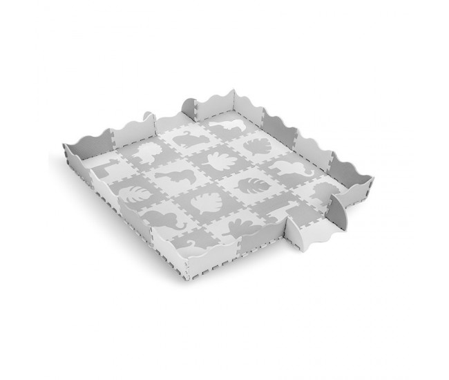 Covoras de joaca puzzle 150x150 cm, momi zawi - grey