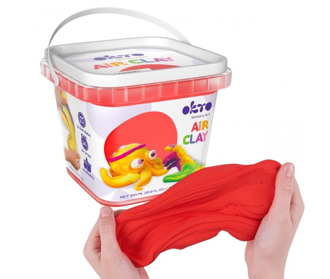 Air clay pentru modelaj, 200g, okto - rosu