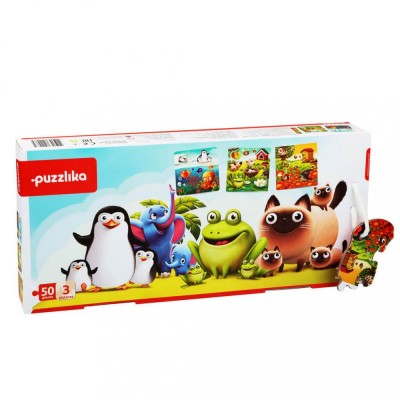 Puzzle 3 in 1 cubika "animalutele preferate"