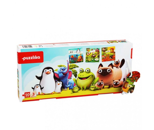 Puzzle 3 in 1 cubika "animalutele preferate"